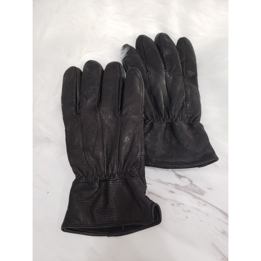Thinsulate 40 gram Thermal Insulated Winter Black Leather Gloves Men's L/XL